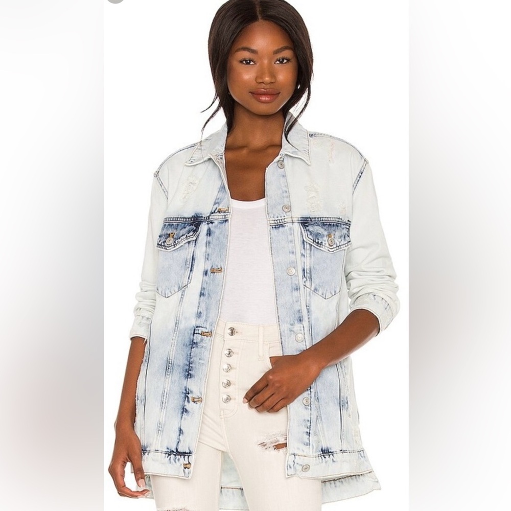 NWT | Free People | Destroyed Long and Lean Trucker Jacket | Medium